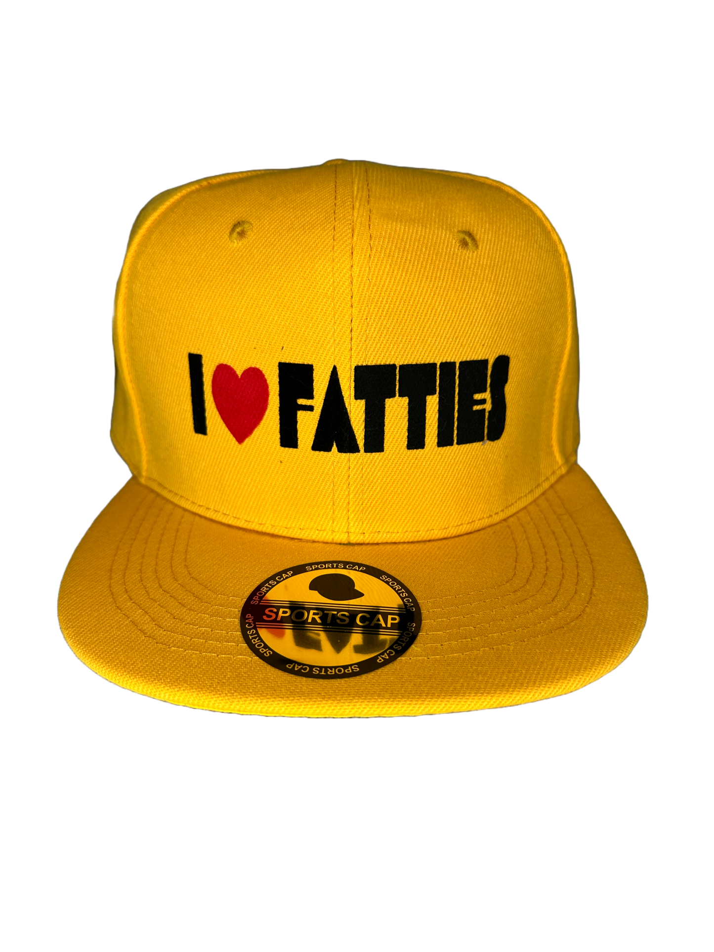 I LOVE (heart) FATTIES - flat brim