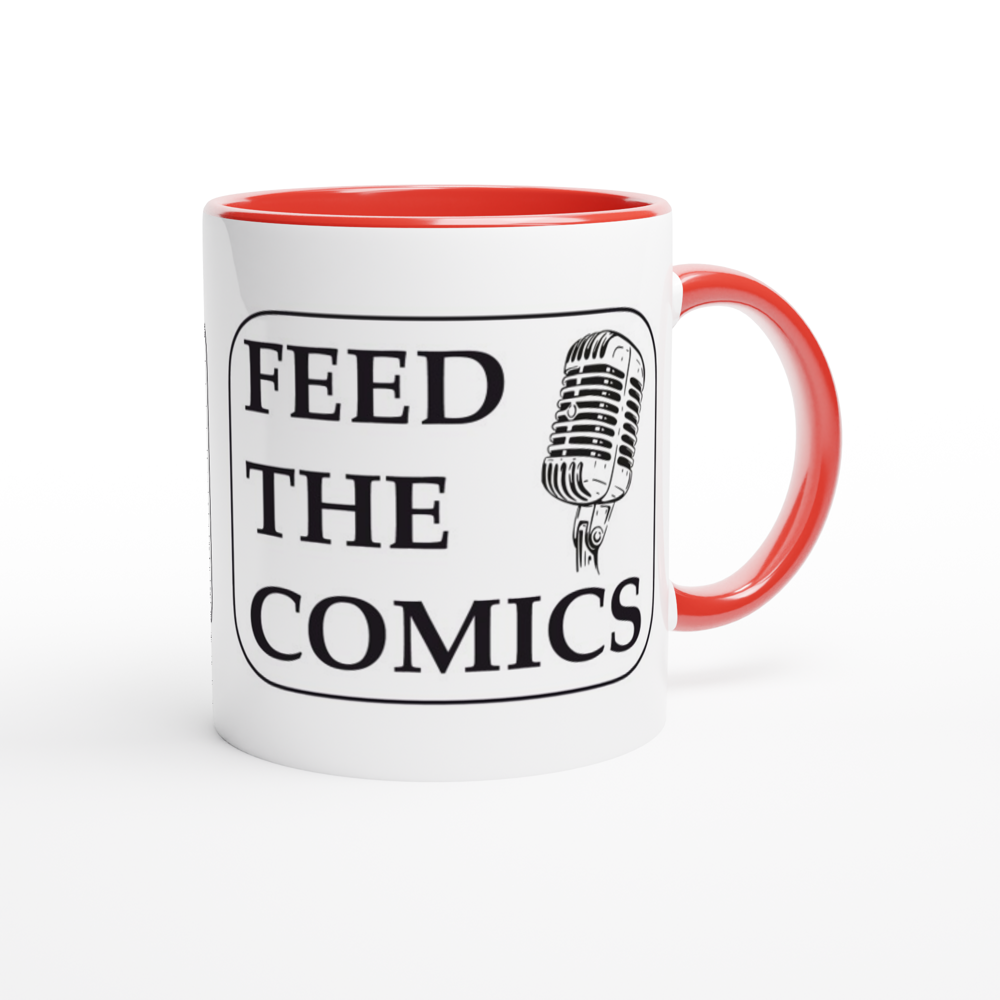 Feed the Comics - White 11oz Ceramic Mug with Color Inside