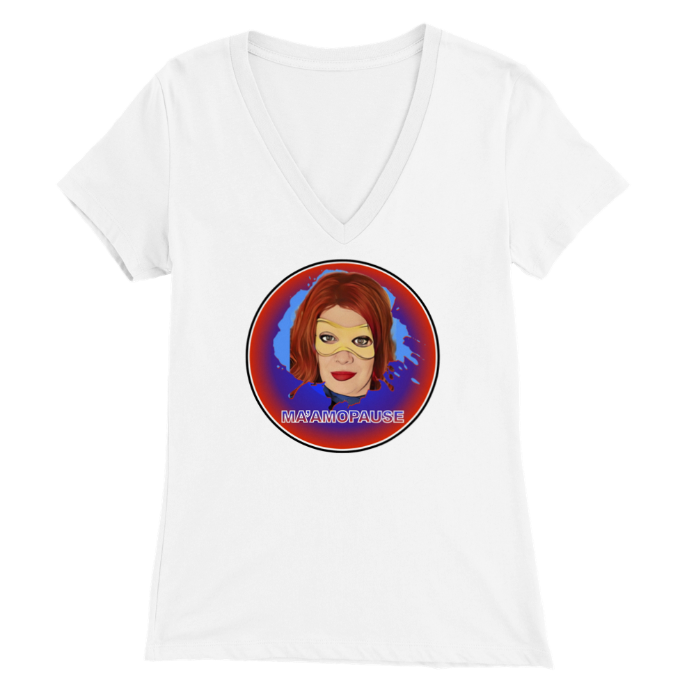 The Ma'amopause V! - Premium Womens V-Neck T-shirt